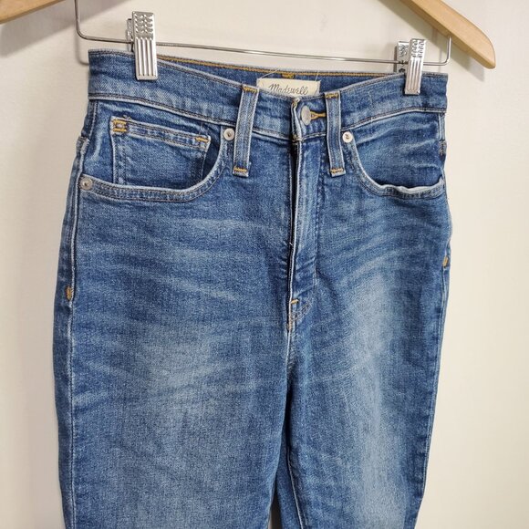 MADEWELL The MomJean Mom Jeans Distressed Hi-Rise Tapered Stretch Women 24 x 26" - Picture 5 of 14